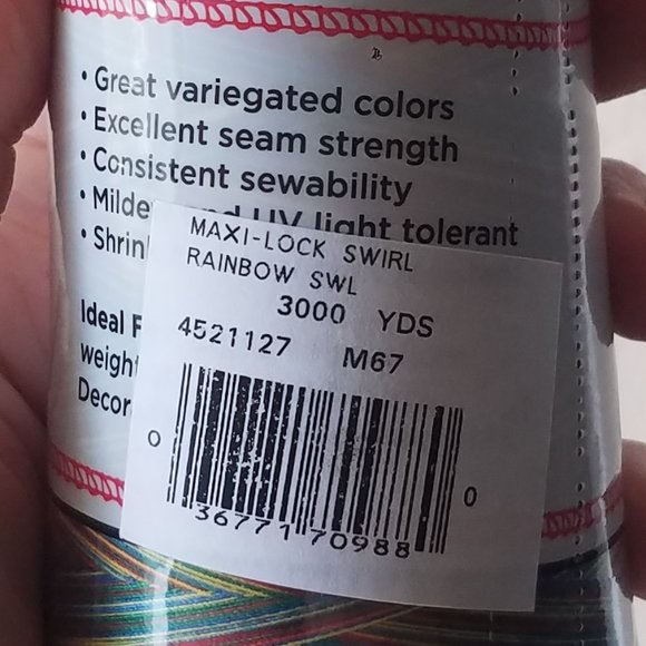 Maxi-Lock Swirls 3000 yd Rainbow Swirl Varigated Polyester Serger Thread - Picture 3 of 7